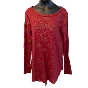 Lucky Brand Burgundy long sleeve top t-shirt size extra small